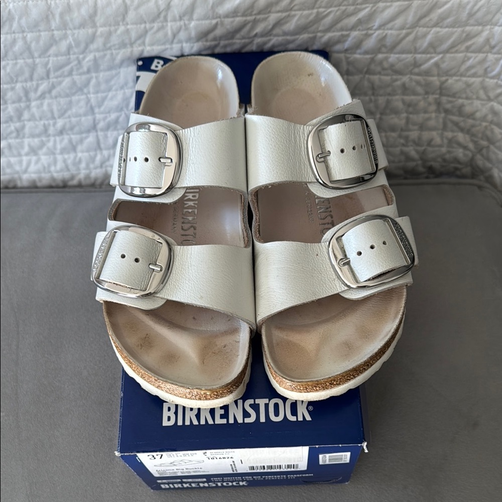 Birkenstock Arizona Big Buckle White Sandals